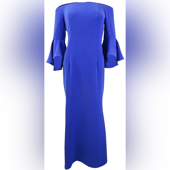 Vince Camuto Off Shoulder Bell Sleeve Gown - Picture 4 of 7